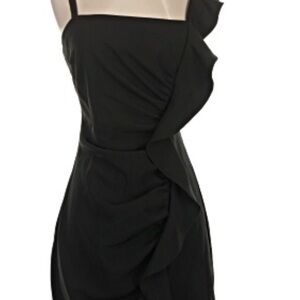 GUESS Black One-Shoulder Ruffle Dress